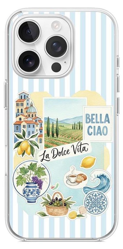 Flexible Hülle für das iPhone 13 Pro Max, TPU Silikon transparent, Urlaub in Italien, italienische Spezialitäten, La Dolce Vita