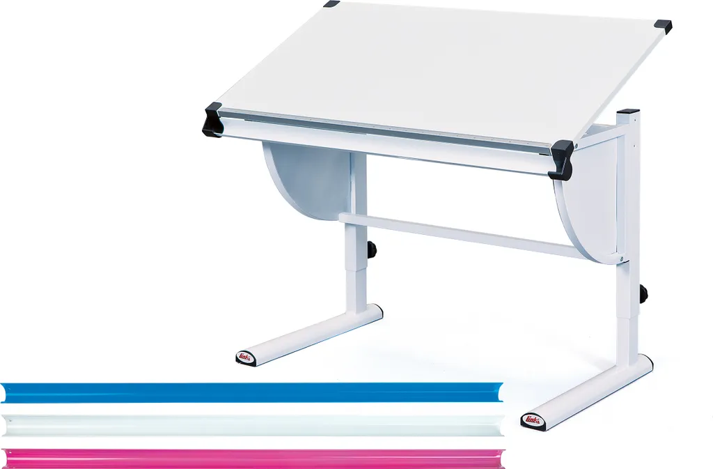 Bureau assis-debout Mirsa blanc réglable pour une posture optimale 120cm