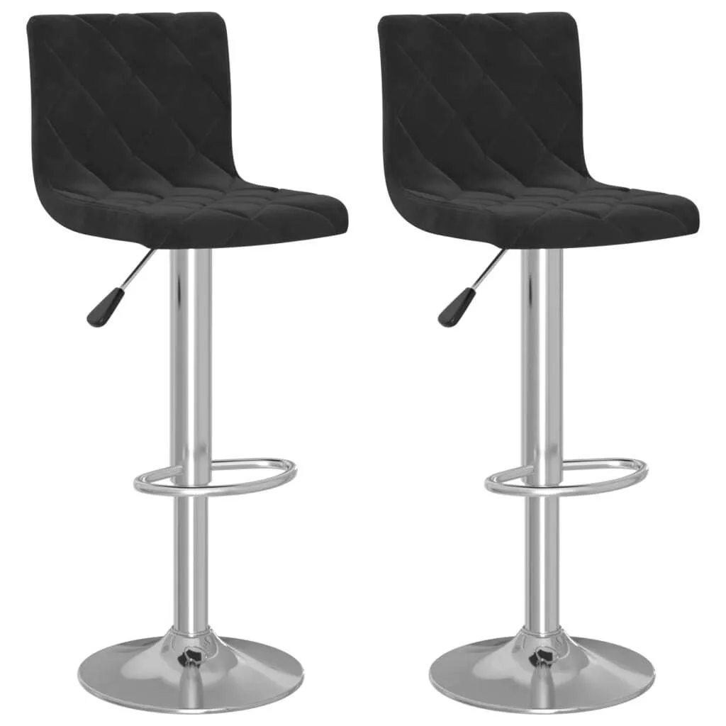 vidaXL Sgabelli da Bar 2 pz in Velluto Nero - Sedute Eleganti Casa