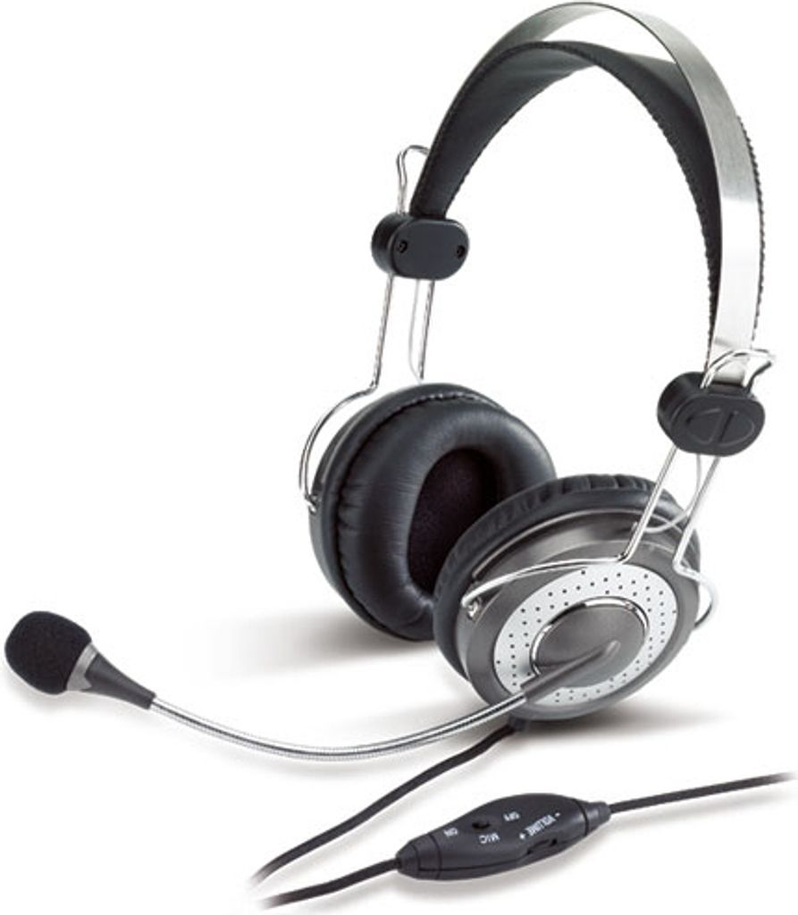 GENIUS Headset HS-04 SU fuer Game Internettelephonie oder Musik mit Lautstaerkeregler am Kabel und Stummtaste fuer das Mikrophon (31710045100)
