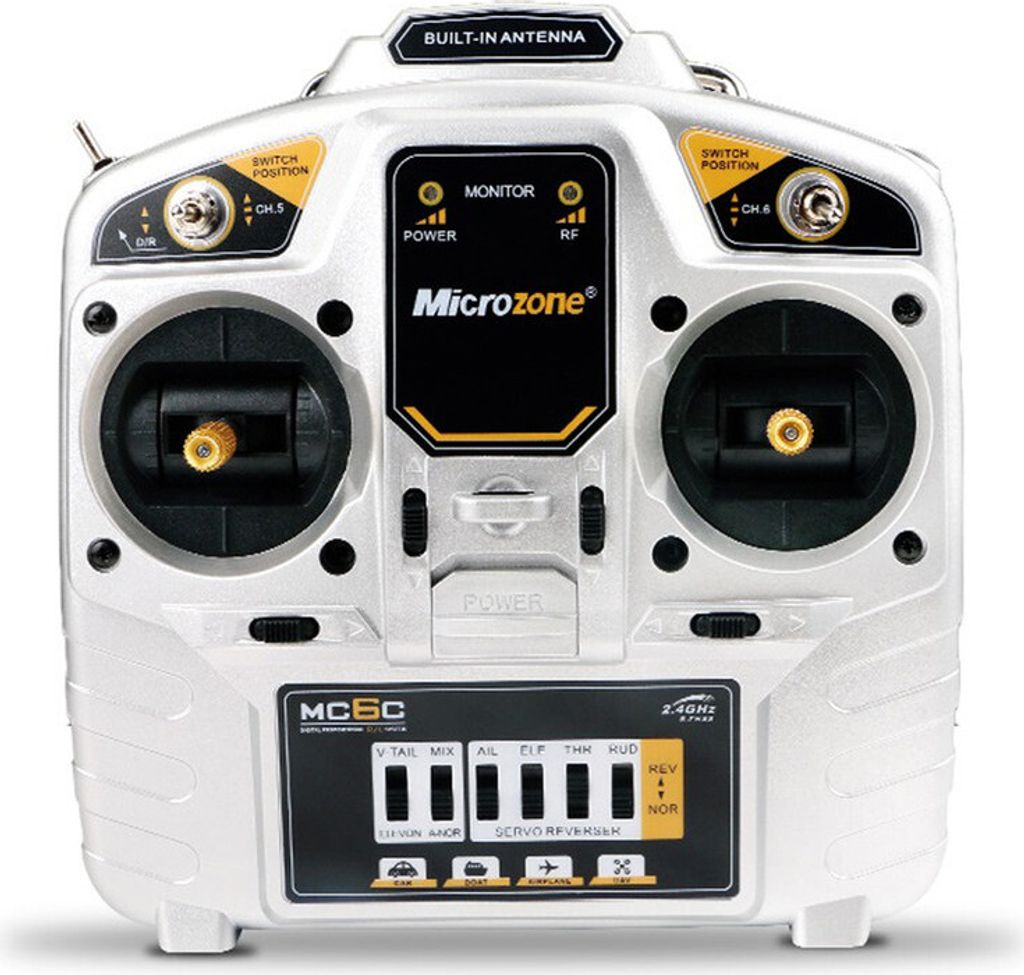 MC6C 2,4 GHz 6-Kanal-Funksender mit eingebautem Antennenempfänger MC7RB für RC Drone Quadcopter Car Boat Helicopter