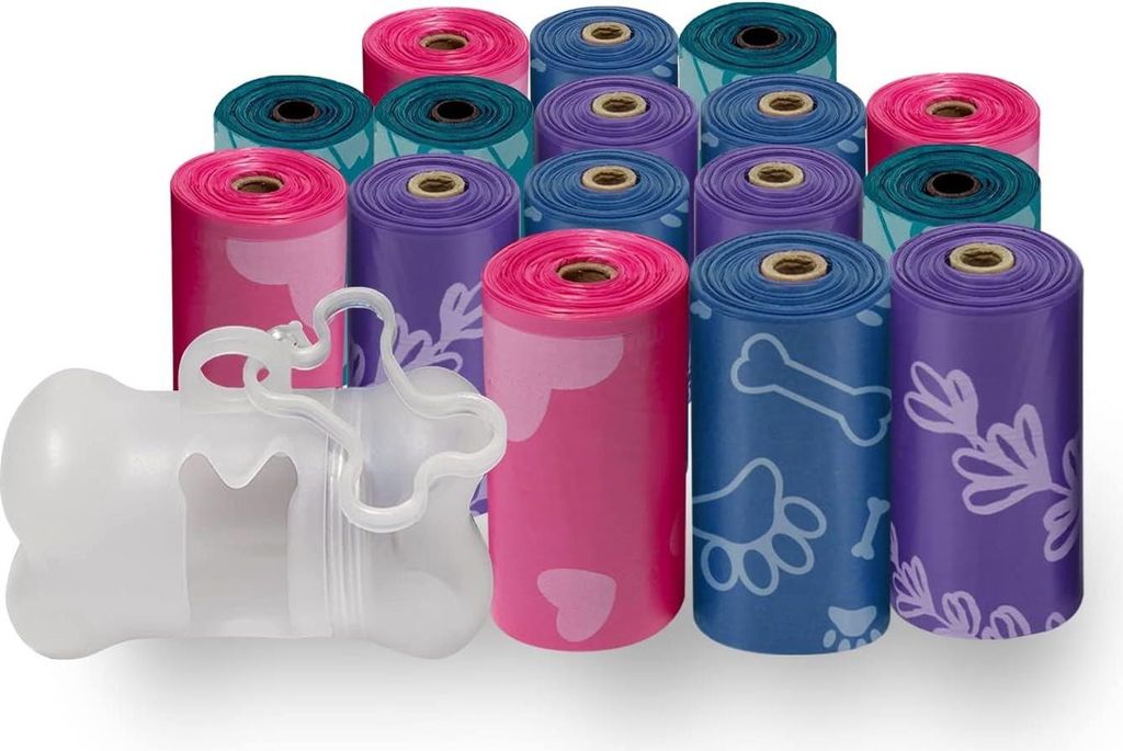 Hundekotbeutel (240 Stück) by Best Pet Supplies - Dicker Kunststoff, Assortierte Farben, size 33x23 cm - leicht zu transportieren