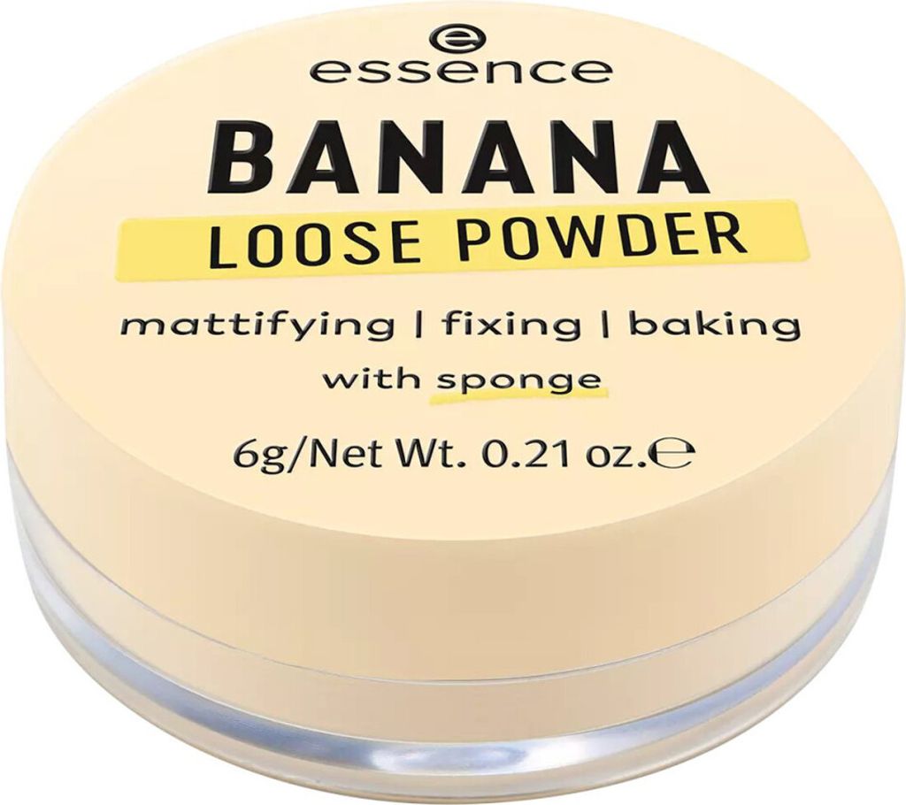Essence Banana Loose Powder Yellow Mattifying Fixing Colour Correcting Translucent Matte Vegan Oil-Free Perfume Alcohol-Free 6g