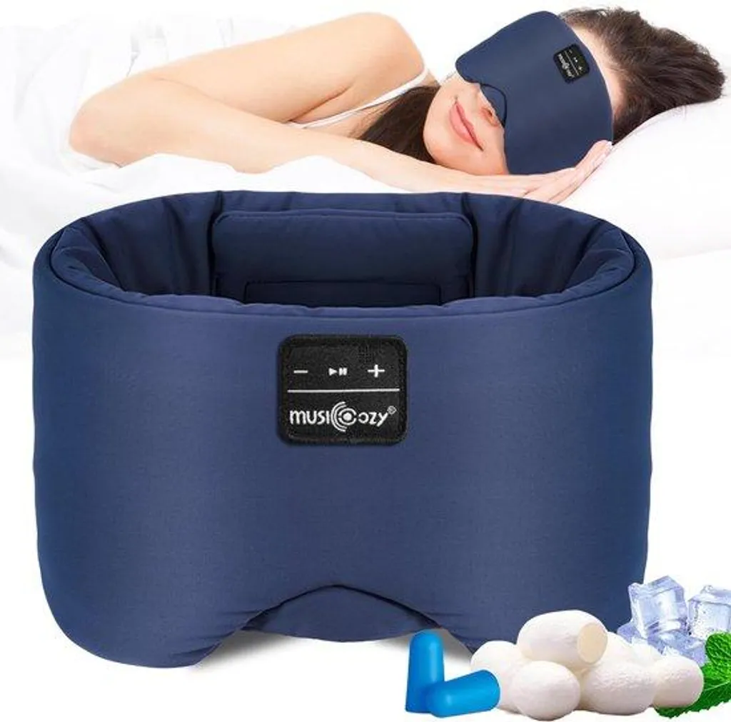 Masque de sommeil Bluetooth confort 3D avec occultation totale du jour
