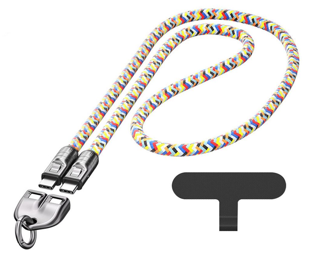 USB-C-zu-USB-C-Ladekabel, 240 W, 2-in-1-Handy-Lanyard, tragbares Armband, 5 A Schnellladekabel für Smartphones, Tablets und Laptops