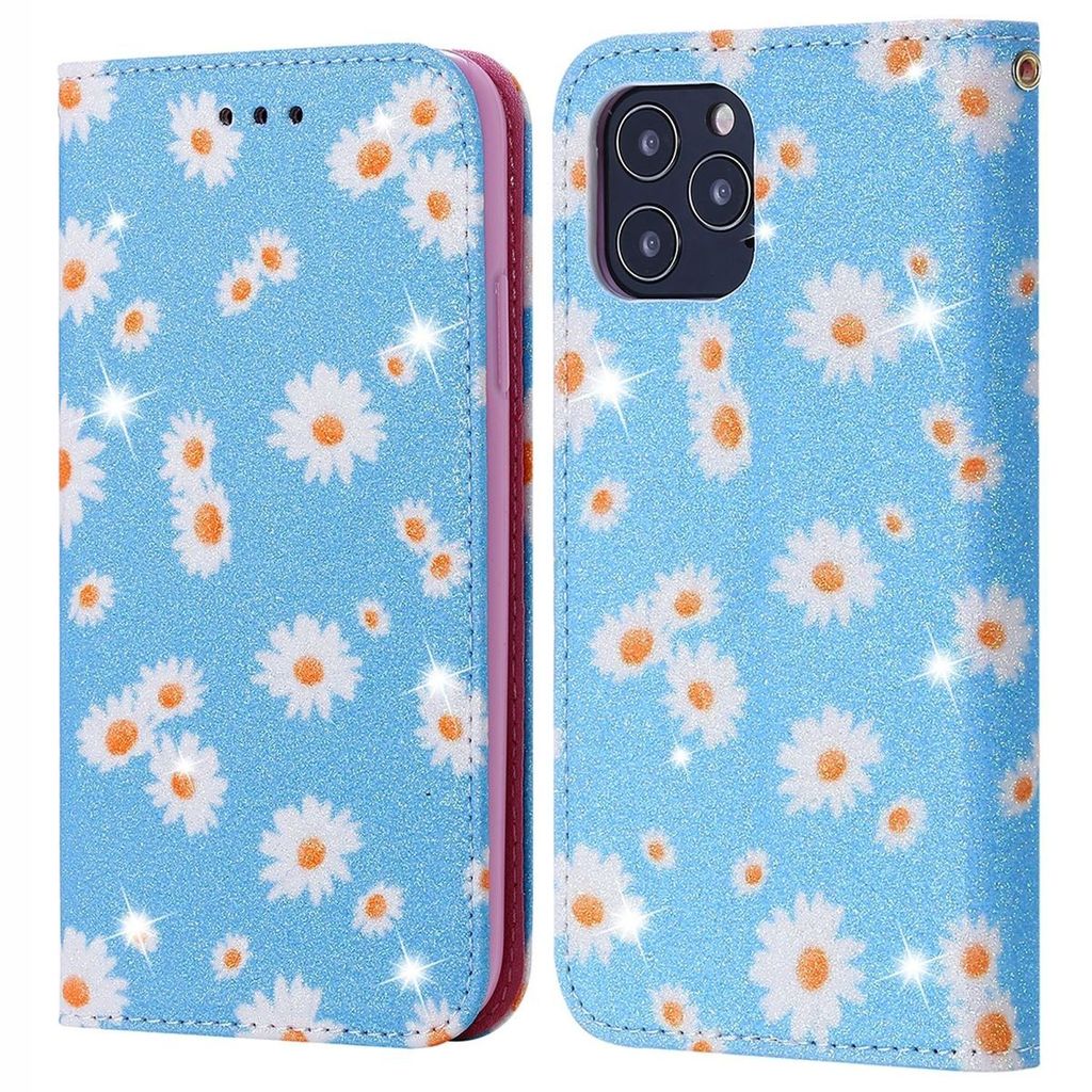 König Design Hülle kompatibel mit Apple iPhone 12 / 12 Pro Kunstleder Handyhülle - Handy Case Blau