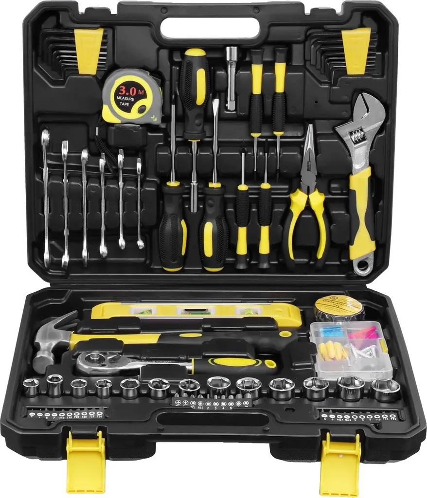 Mallette de 108 outils en acier forgé robuste avec coffret de transport