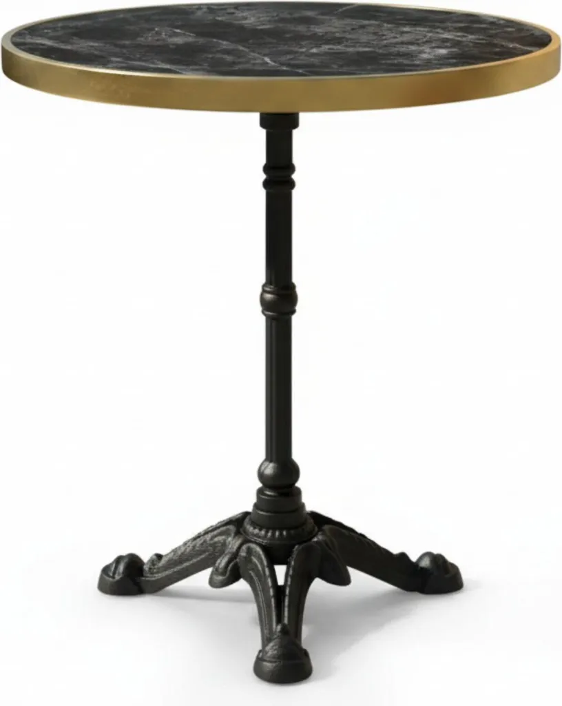 Table de restaurant ECLIPSE diamètre 60 cm avec pied OPERA 3 noir