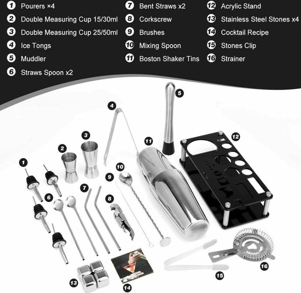 23teiliges Boston Cocktail Mixer Set Kaufland.de