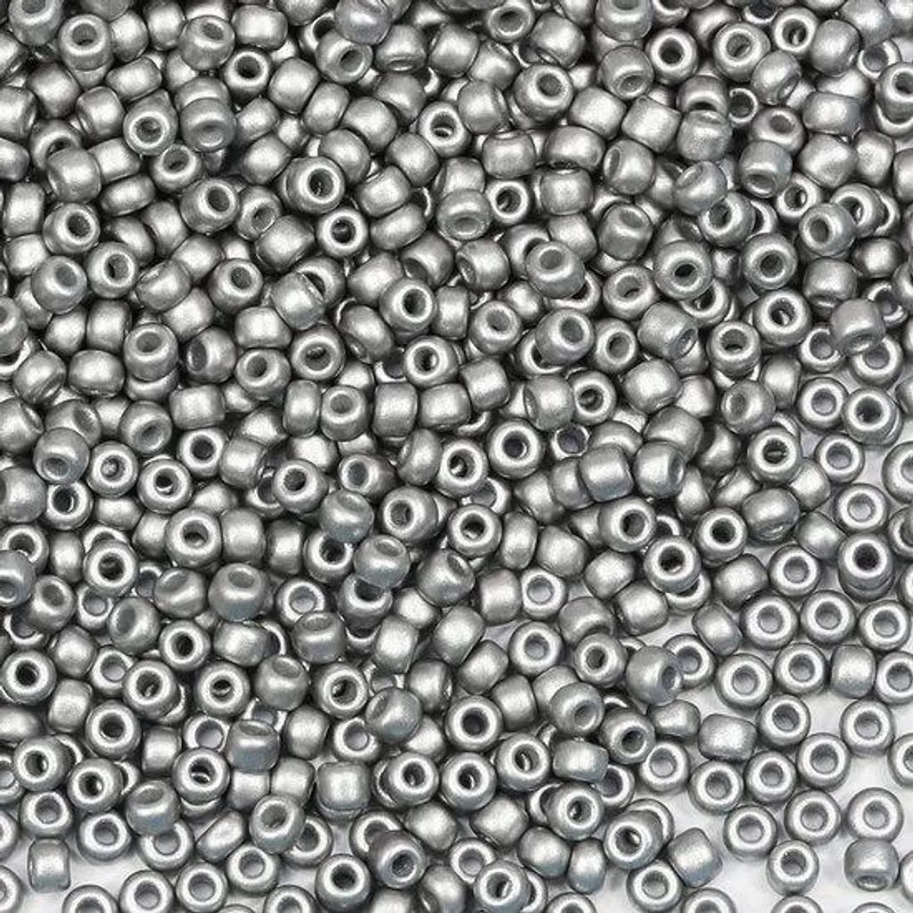 Perles de rocaille argentées 8/0 en verre pour création de bijoux