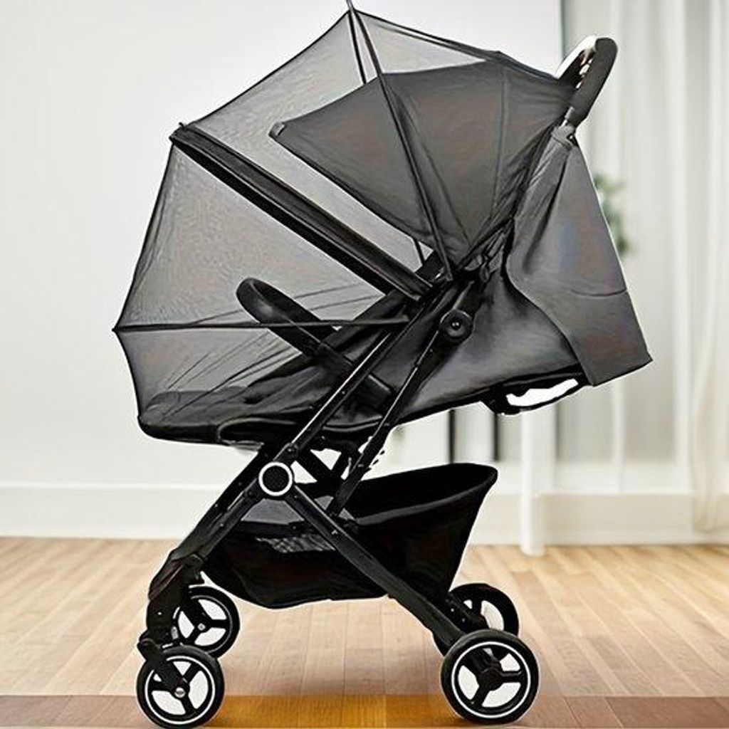 Kinderwagenmuggennetz, universell, groß, schwarz, für Kinderwagen