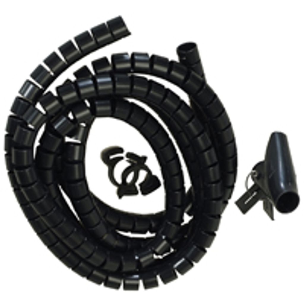 Flexible-Kabelspirale Spiralschlauch mit Einziehhilfe Ø 20 mm Länge 2.5m SCHWARZ