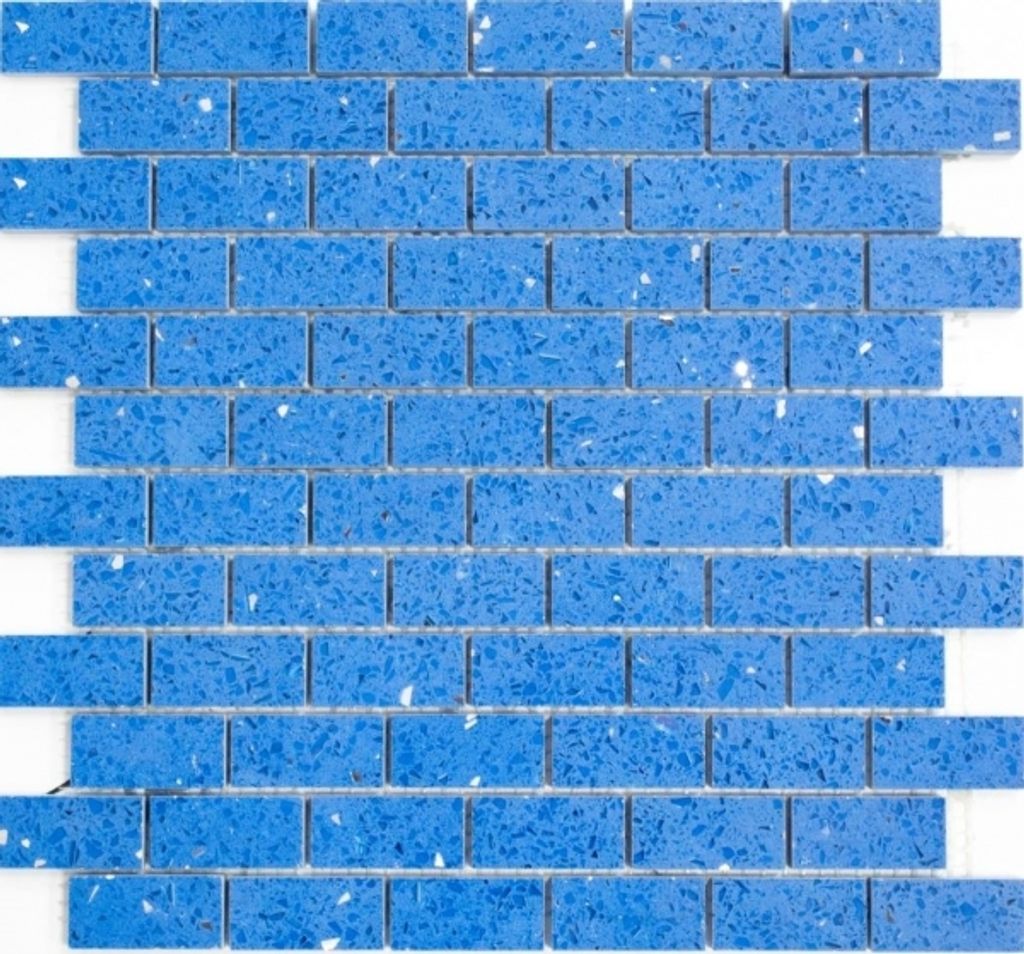 Mosaik Fliese Quarz Komposit Kunststein Brick Artificial blau MOS46-ASMB5_f