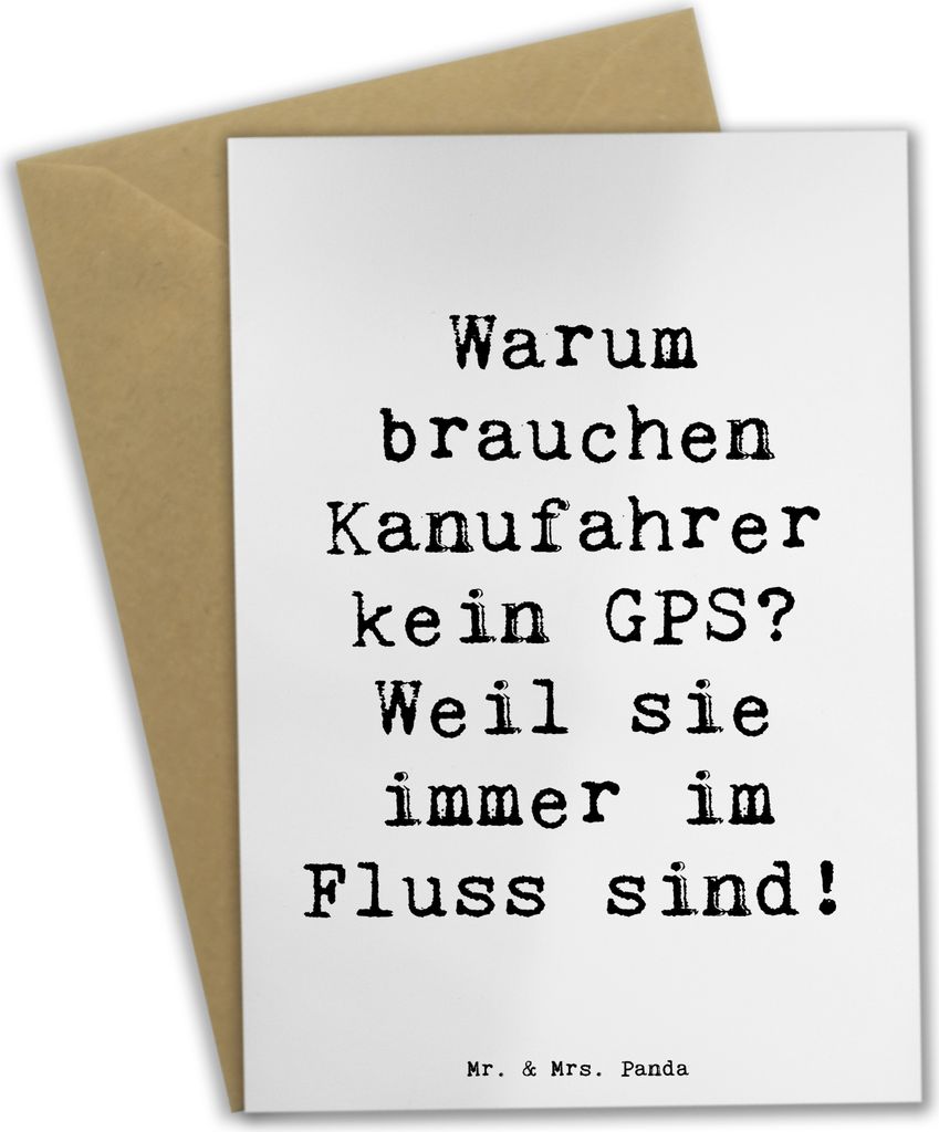 Mr. & Mrs. Panda babykarte Spruch Kanu Lebensweg - Weiß - Geschenk, Sportler, hochzeitskarten, Geschenke, Outdoor, kommunionskarte, weihnachtskart...