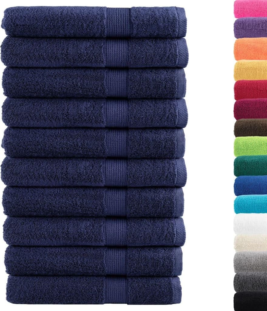 vidaXL Premium Saunatücher SOLUND 10 Stk. Marineblau 80x200 cm 600 g/m²