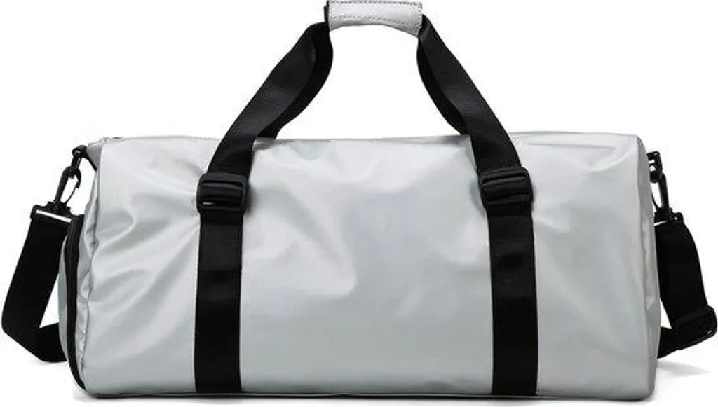 Sac de voyage imperméable argenté avec rangement chaussures séparé