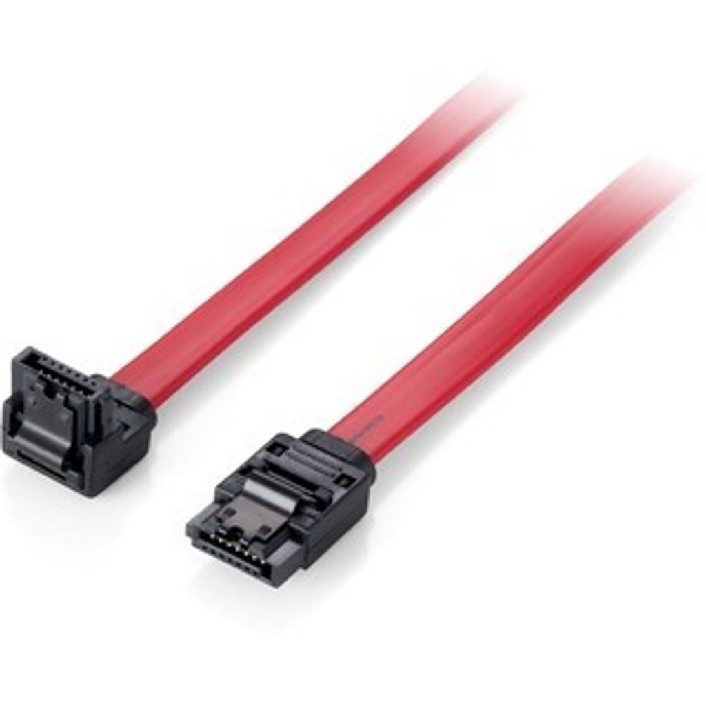 Equip Flachkabel SATA 6Gbps 0.50m m. Metallclip gewinkelt Polybeutel