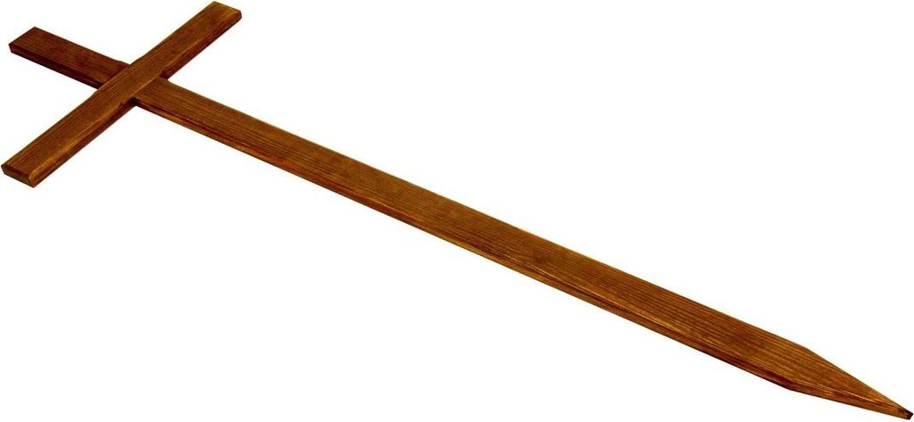 Holzkreuz für Grab aus Kiefernholz – 145 cm hoch – wetterfest – Farbe Walnuss – einfache Montage