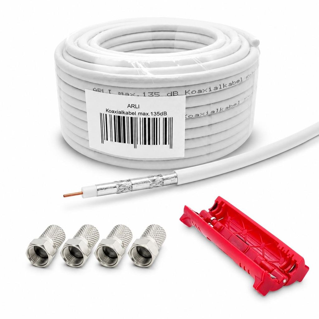 15m ARLI Koaxialkabel – max. 135 dB 5-fach geschirmt + 4x Produktbild 