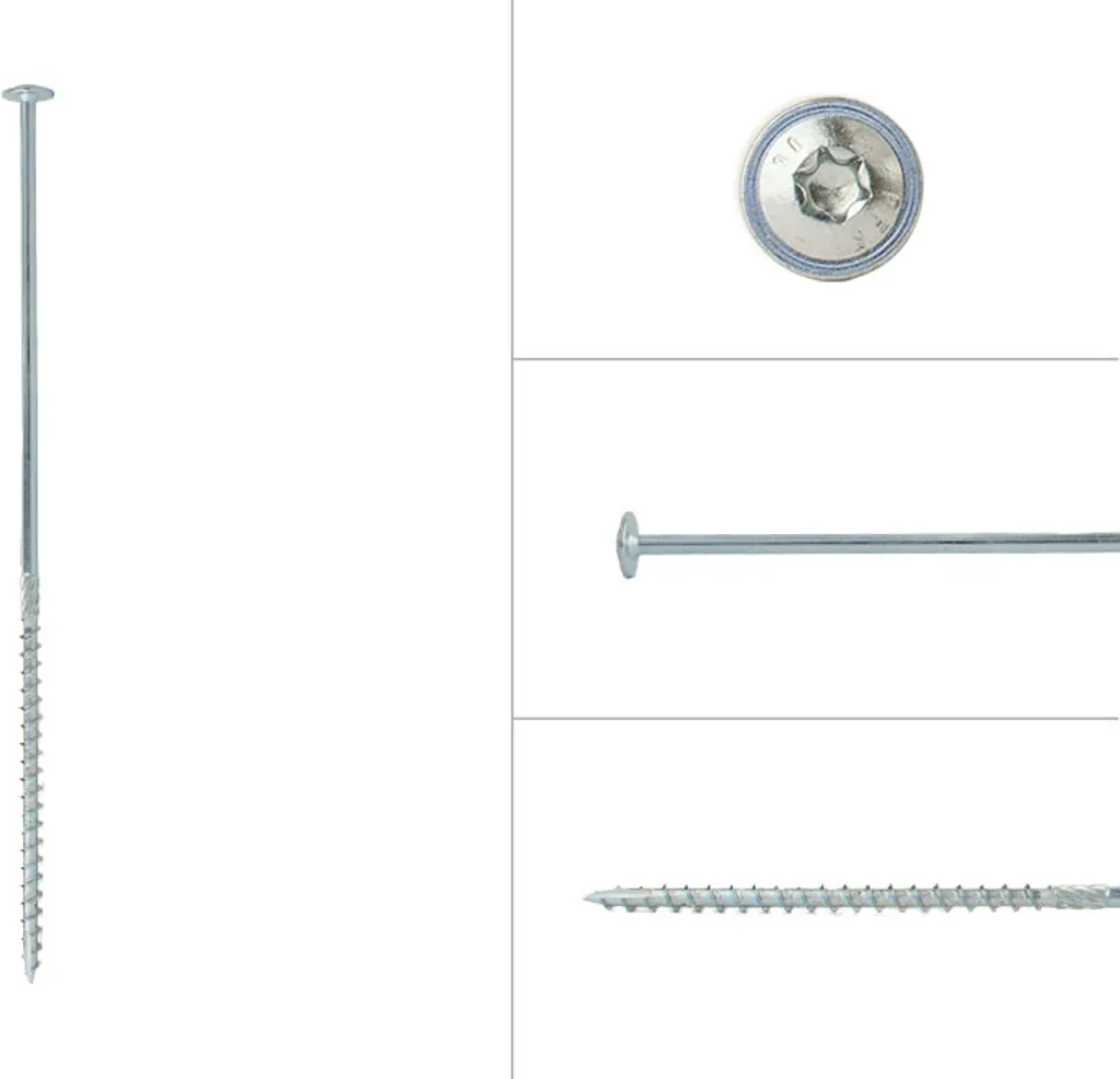 Kit 50 Viti Professionali 6x240 mm Torx 30 Zincate Testa Larga