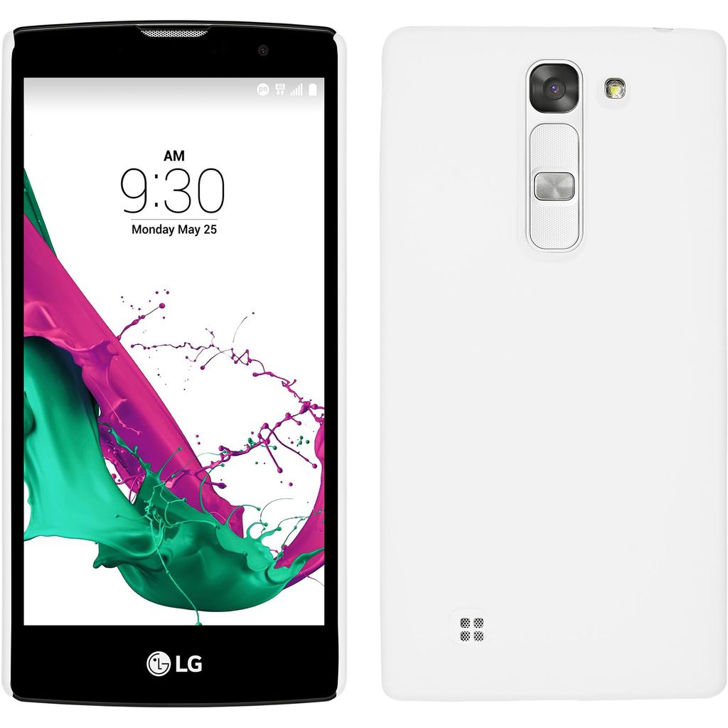 PhoneNatic Case kompatibel mit LG G4c - Hülle weiß gummiert Hard-case + 2 Schutzfolien