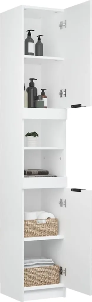 Maison Exclusive Mobile Bagno Alto Bianco 32x34x188,5 cm | Salvaspazio Casa - 6