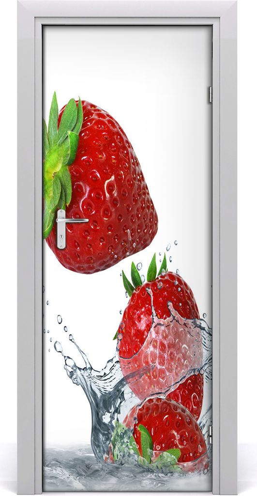 Tulup Türaufkleber 75x205 cm Dekorative Aufkleber Selbstklebend Wasserdichte Tapete Abnehmbar Schlafzimmer Wohnzimmer Wohnkultur - Erdbeeren