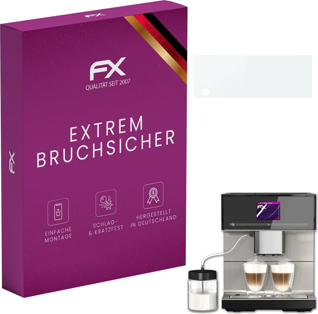 atFoliX FX-Hybrid-Glass Displayfolie kompatibel mit Miele CM 7550 CoffeePassion Glasfolie
