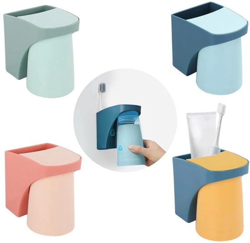 Porte-brosse à dents mural plastique sans perçage et facile à nettoyer