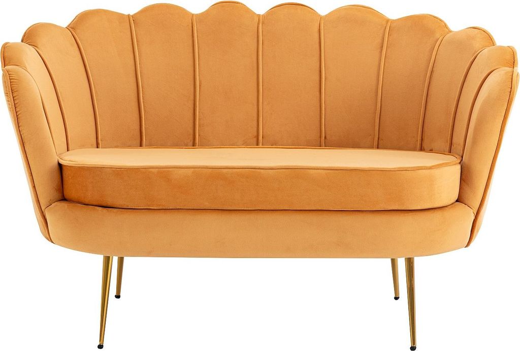 Muschelförmiges 2-Sitzer-Sofa aus senfgelbem Velours DANDELION von Pascal Morabito