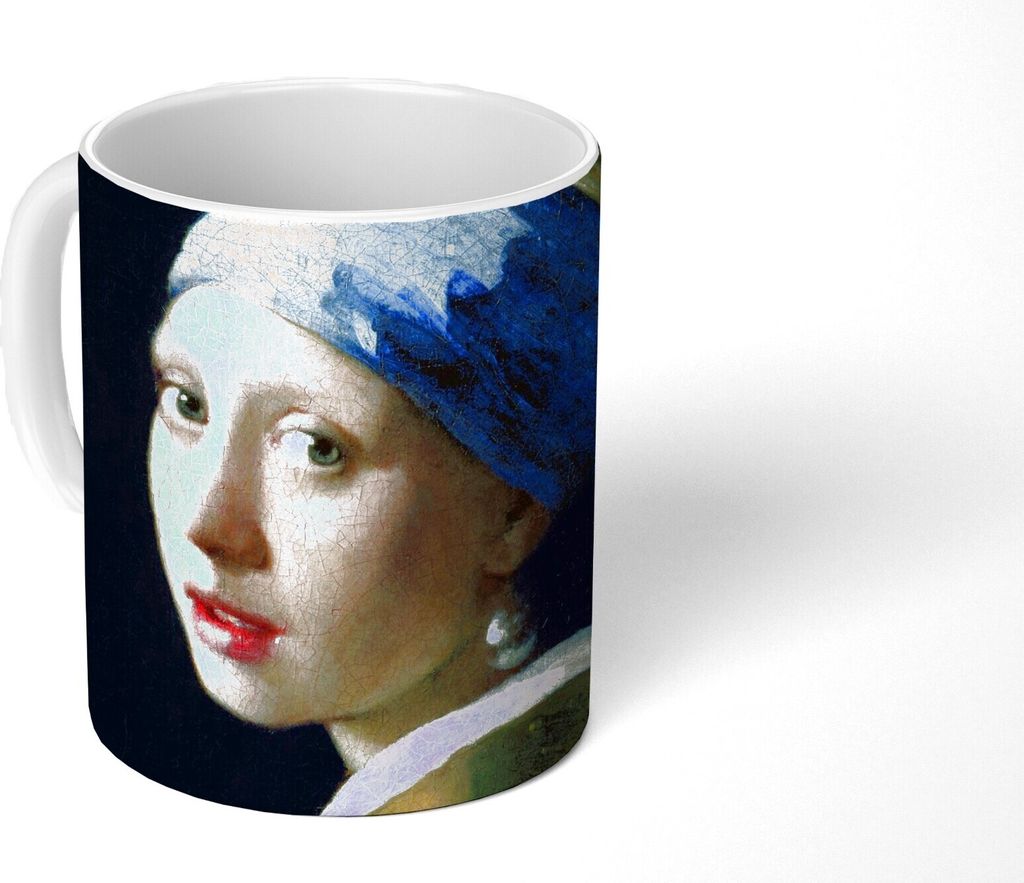 MuchoWow Tasse Kaffeetasse Kaffeebecher 350 ml Das Mädchen mit dem Perlenohrring - Johannes Vermeer Teetasse - Fototasse - Becher - Keramikbeche...