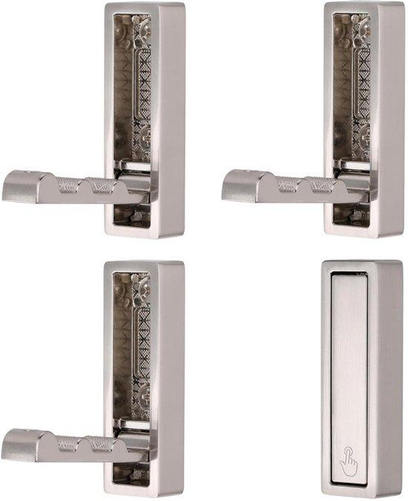 Vollständig einstellbarer Haken, Wandmontage, 4-teilig, Edelstahl, Nickel