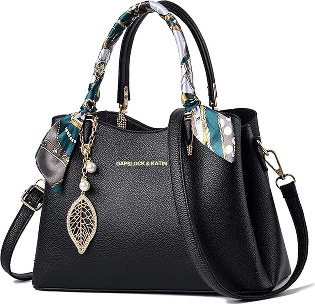 STILVORA Handtaschen, Damen Handtasche, Vielseitige Hand-, Schulter- & Umhängetasche mit dekorativem Schal, modisch & elegant, perfekt für Alltag...