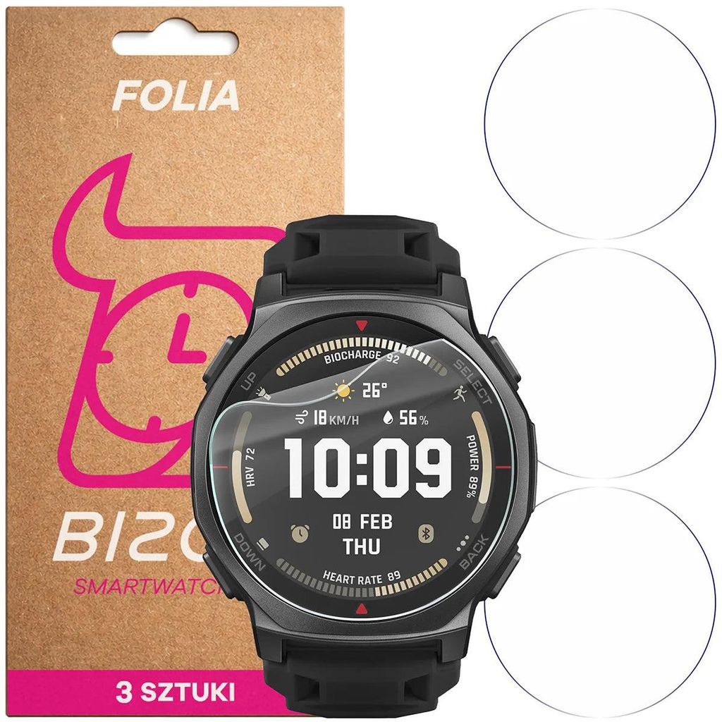3x Schutzfolie für den Bildschirm für Amazfit T-Rex 3 Pro Produktbild 