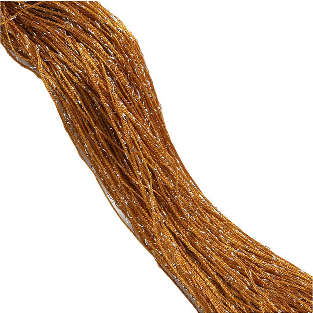 Glitzer -Türvorhang mit silbernem Band Flexibler glänzender Quasten -Flash -Linie Vorhang für Balkon-Golden