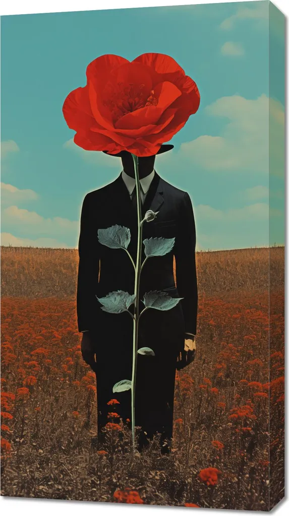 Stampa su Tela Fiori Papavero 50x90 - Arte da Parete Elegante
