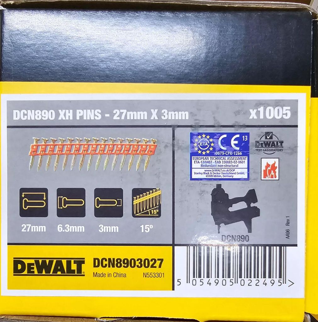 DeWALT DCN8903027, Spijker met kop, verzinkt metaal, voor Productafbeelding 