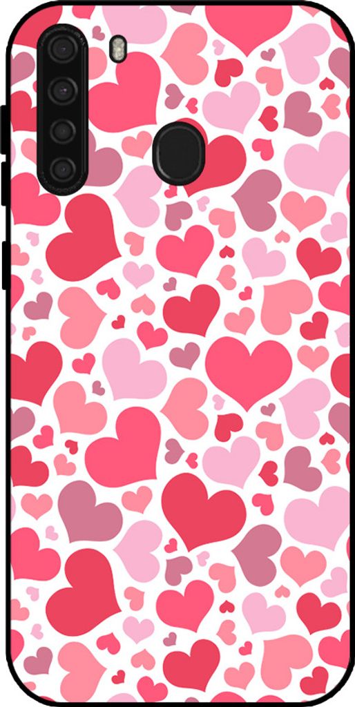 Smartphonica Telefon Fall geeignet für Samsung Galaxy A21 mit Herzen drucken - Herzen Design TPU Backcover Fall - Kinder Fall mit Herzen Design