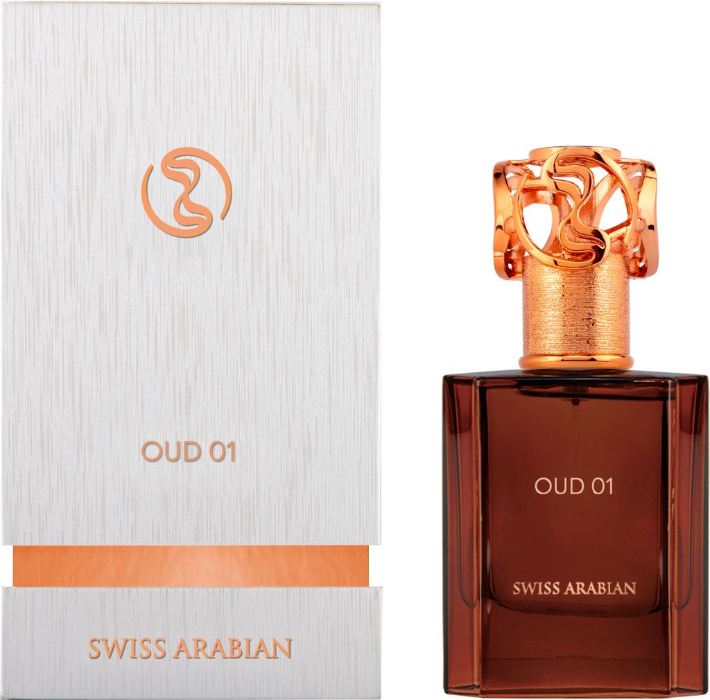 A product shot of a perfume bottle and its packaging.