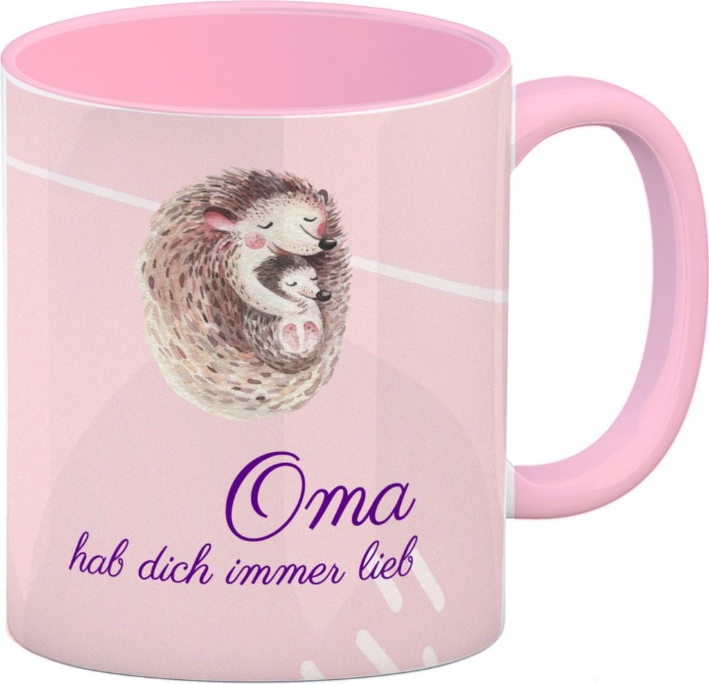 Oma hab dich immer lieb Kaffeebecher Rosa Besonders geeignet als Geschenk für
