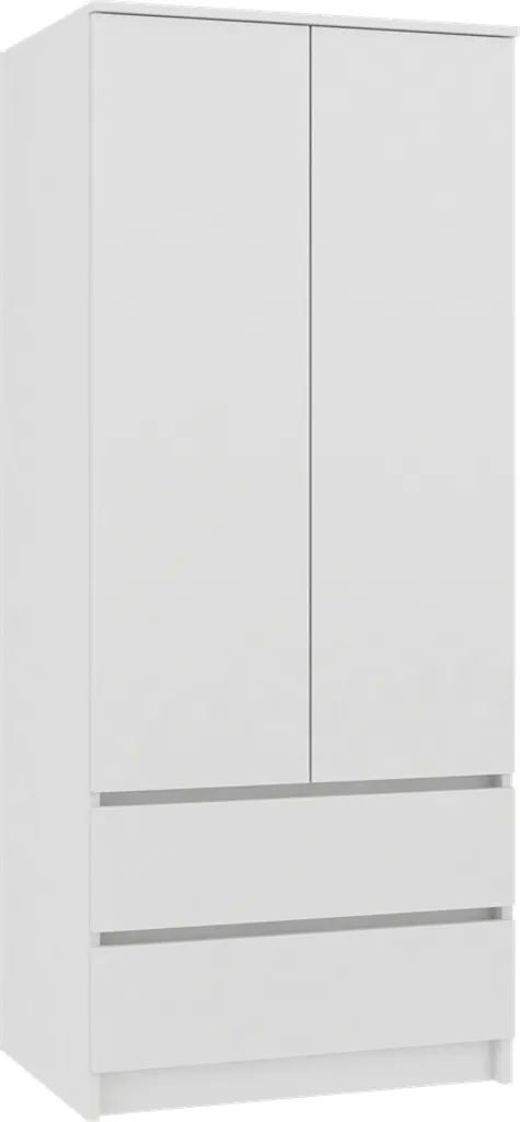 Armoire 90 cm TAAVI blanc avec tiroirs - Rangement idéal petit espace