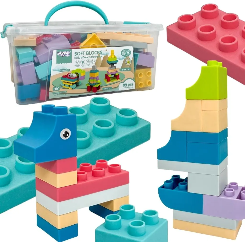 WOOPIE Cubes Souples Lot de 99 Pièces - Blocs de Construction pour Bébé