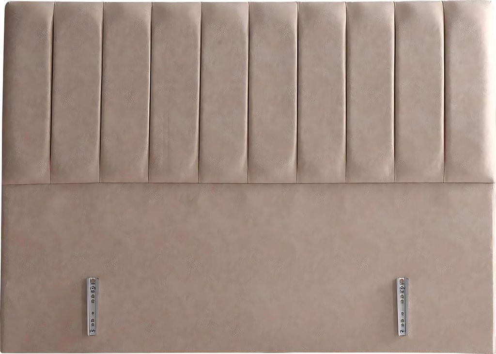 Beige Textilbett mit Matratze im eleganten Design