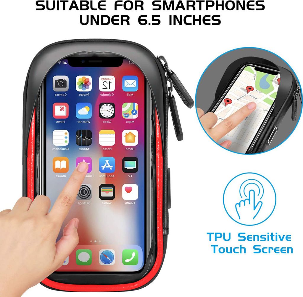 Wasserdicht Handyhalterung Handyhalter Fahrrad Lenkertasche Produktbild 3