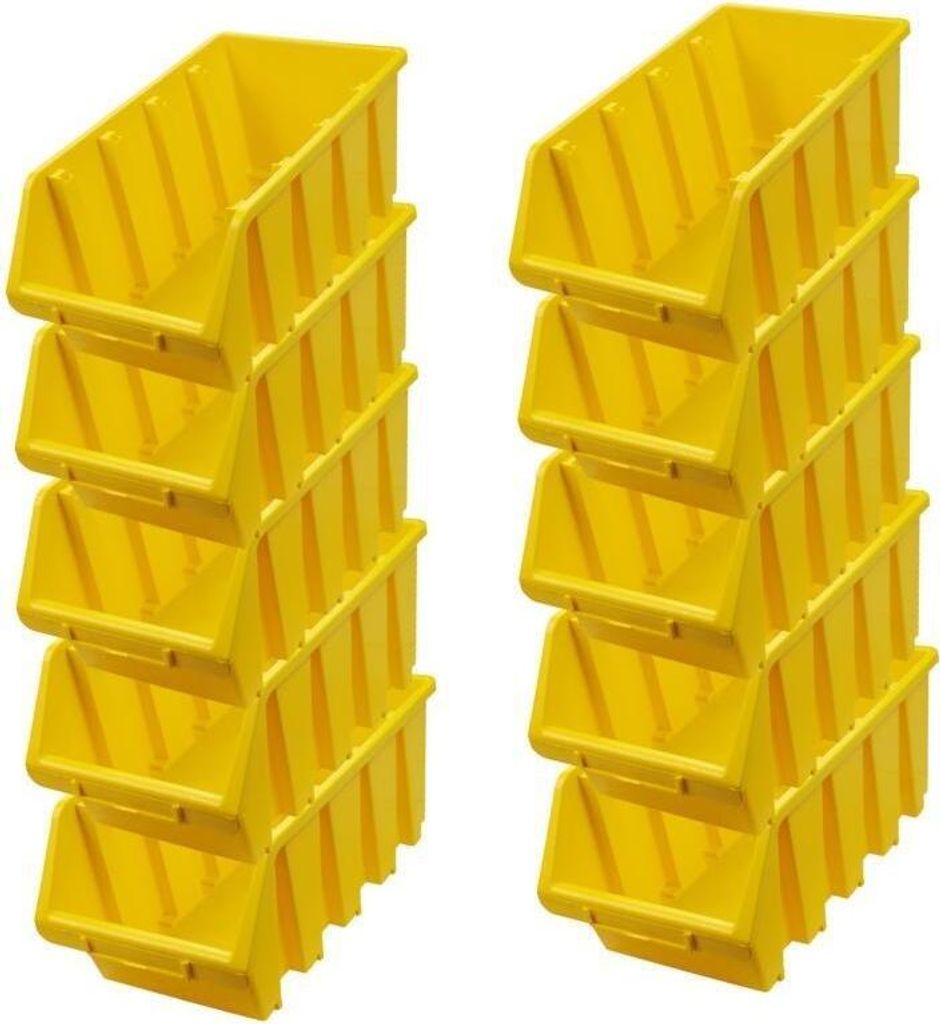 SuperSparSet 10x Sichtlagerbox 4 | HxBxT 15,5x20,4x34cm | Polypropylen | Gelb