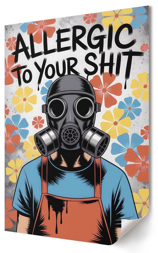 Allergisch gegen Sie- Kunstdruck A4 - Humorvoll, Popkultur- Wandbild für Wohnzimmer Schlafzimmer & Flur, Modernes Poster Wanddeko, Ungerahmt