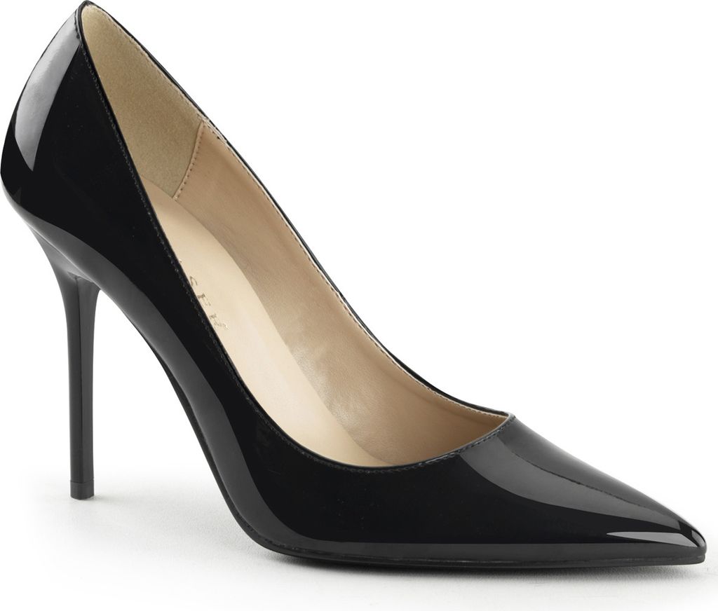 CLASSIQUE-20 Damen Pumps von Pleaser, Schwarz Lack , EU 46, US 16