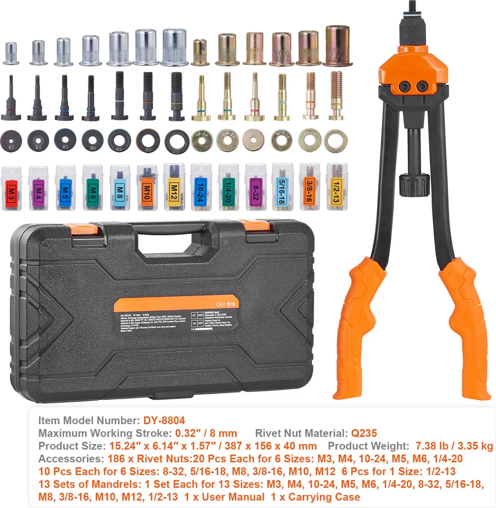 Posez vos inserts filetés sans effort avec cette pince à riveter 16" - 7