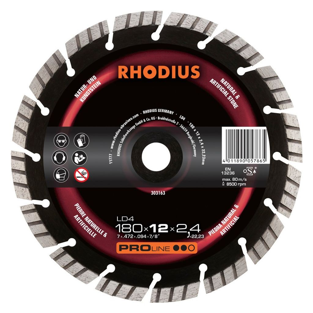 Rhodius Diamanttrennscheibe LD 4 230x12x2,2x22,23mm Stein Produktbild 