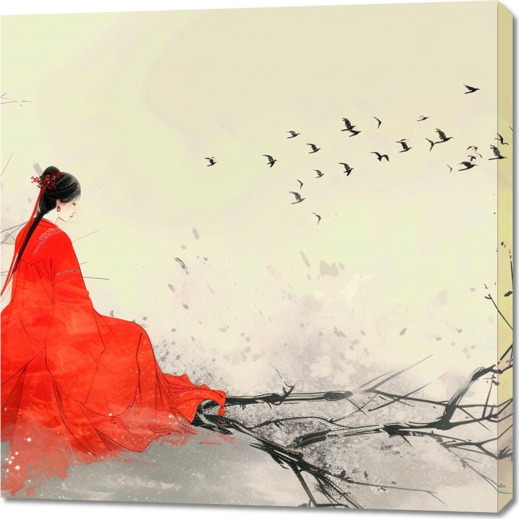 Bild 90x90cm Diva Auf dem Zweig